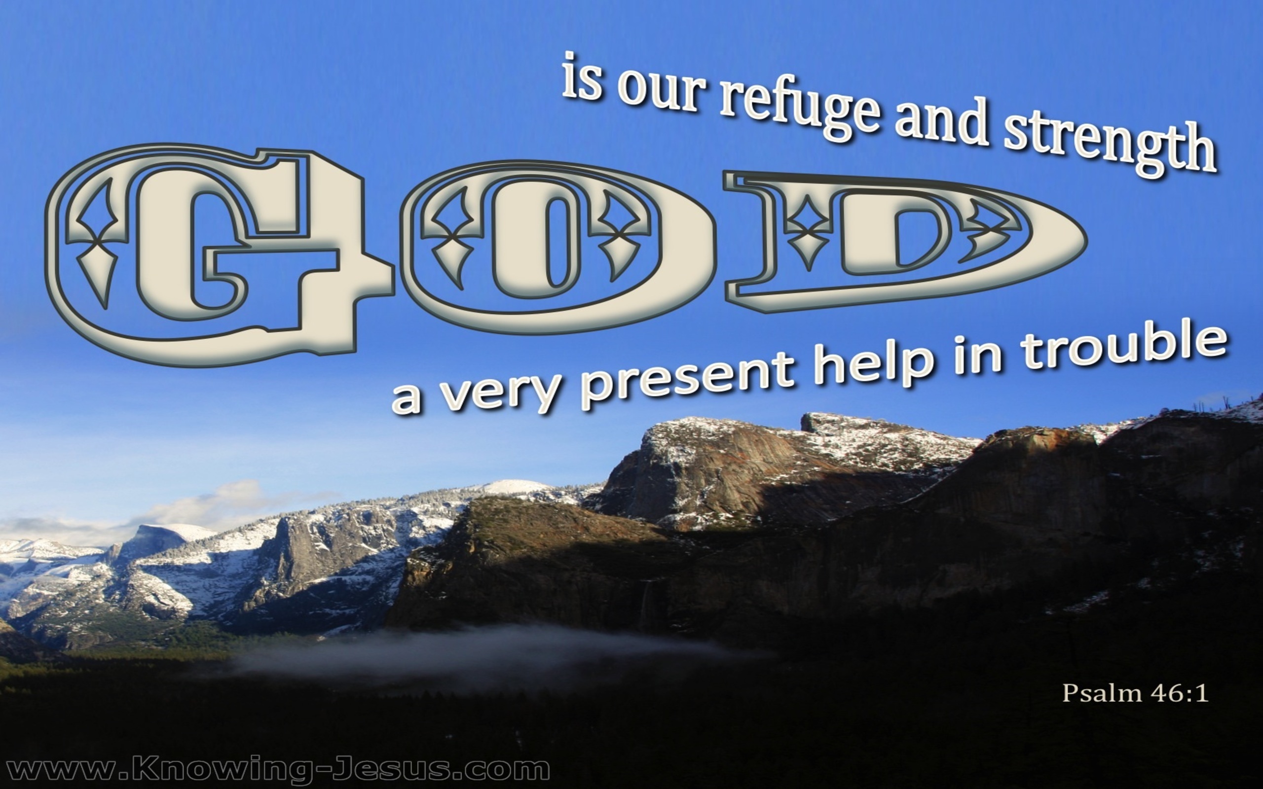 Psalm 46:1 God Is Our Refuge And Strength (blue)